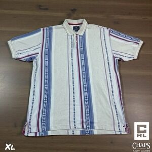 VTG Chaps Ralph Lauren Polo Shirt Aztec Southwestern Mens XL Geometric 90s
